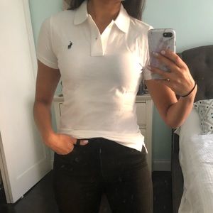 NWT POLO RALPH LAUREN WHITE SKINNY STRETCH POLO